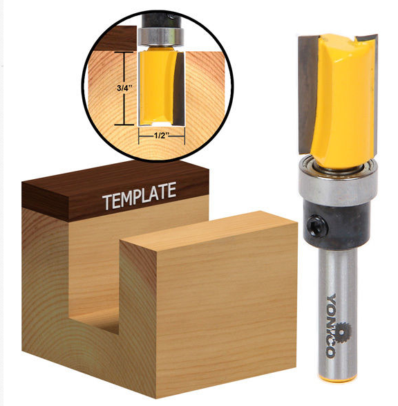 Yonico 13120 - Fresa A Tonda Per Legno Con Profilo Mezzo Tondo 38 Mm (1-1/2") - Gambo 12,7 Mm (1/2") - Per Tavoli E Scaffali