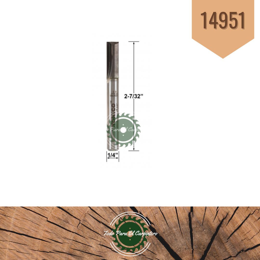 Fresa carburo solido recta Yonico 14951