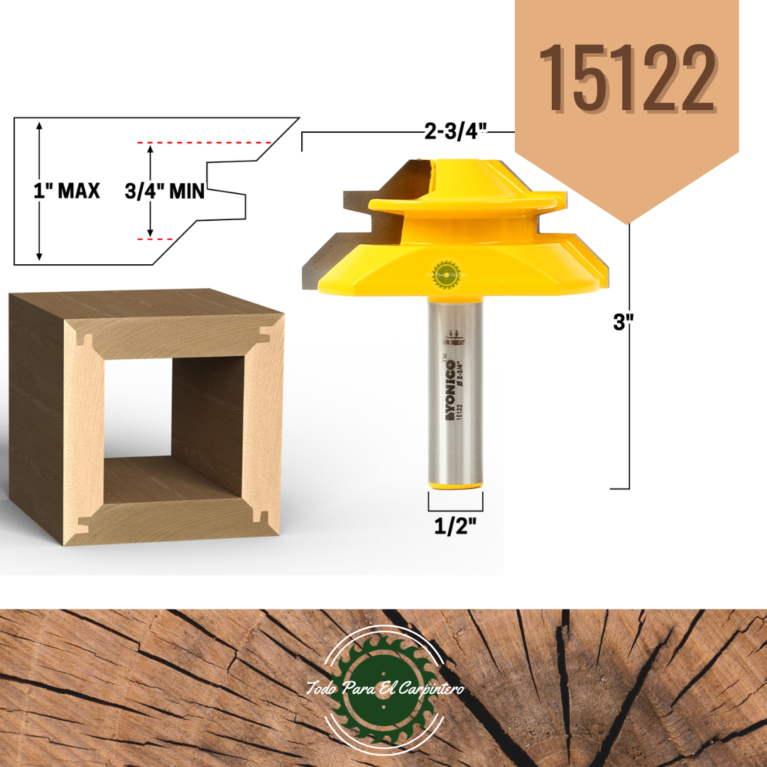Fresa encastre 45° Yonico 15122