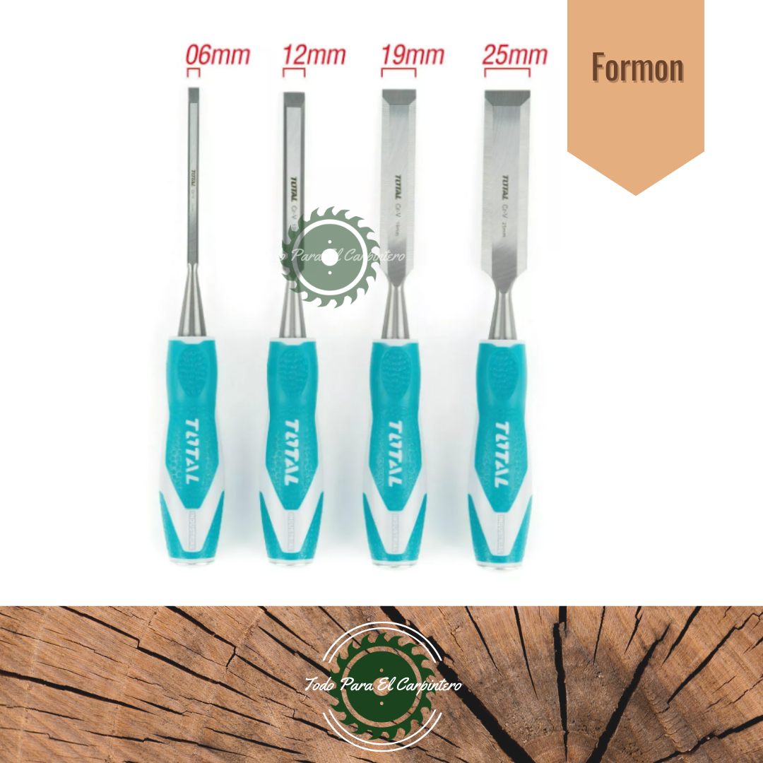 Set de Formones Total 4 Piezas 6 12 19 25 Mm - Imagen 3