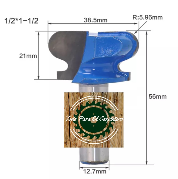 Fresa para moldurar tiradores invertido vastago 1/2 TPC50184 - Imagen 4