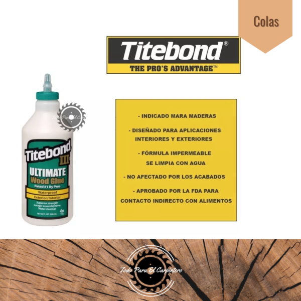 Cola Vinilica Tittebond III x 1 KG envasada en origen - Imagen 3