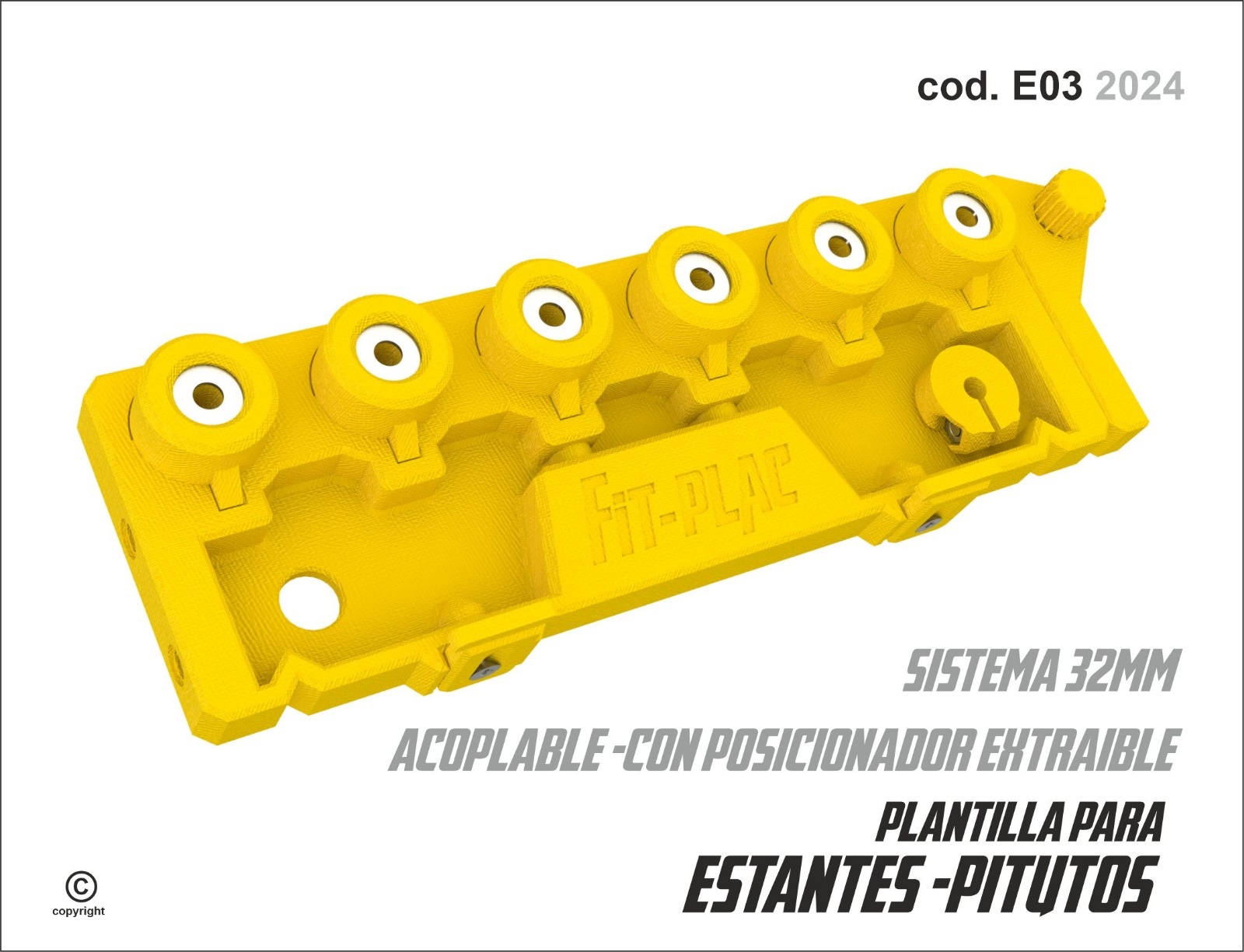 Plantilla util para colocación de pitutos de estantes con posicionador - Imagen 3