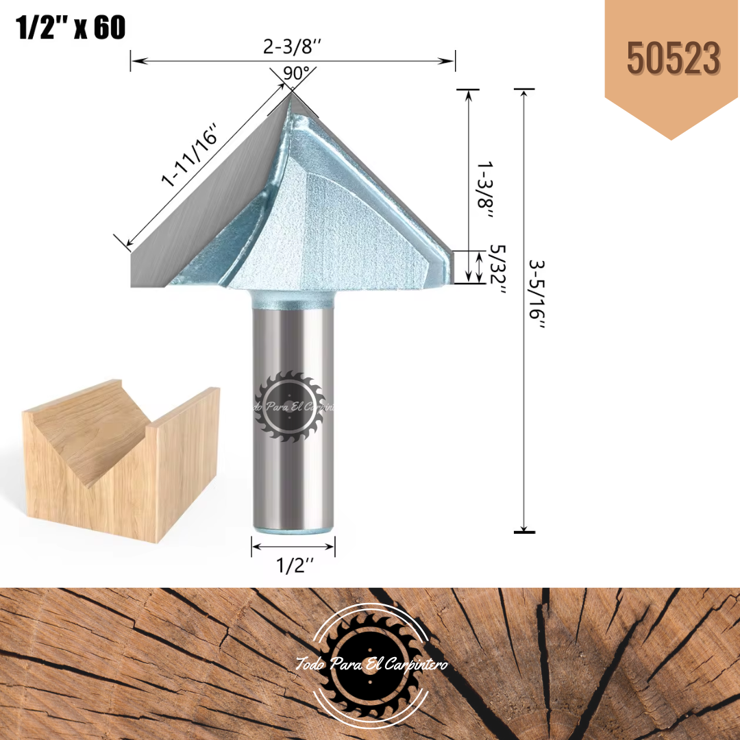 Fresa punta 90° 1/2 x 2-3/8" TPC 50523 - Imagen 6