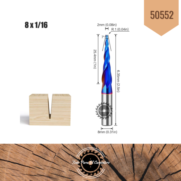 Fresa Carburo conica 50552 - Imagen 3