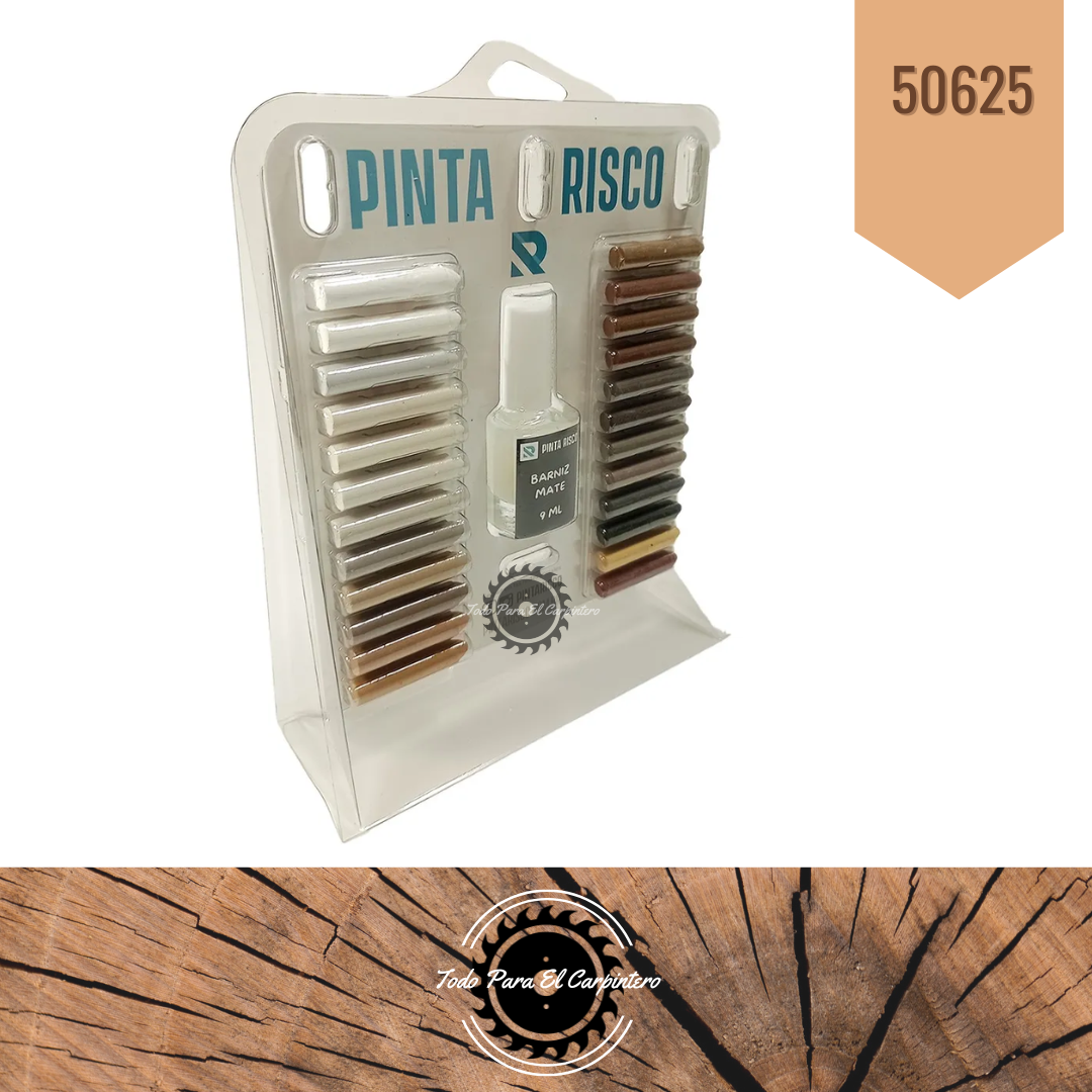 Kit de reparacion de muebles cera + barniz 24 colores - Imagen 2