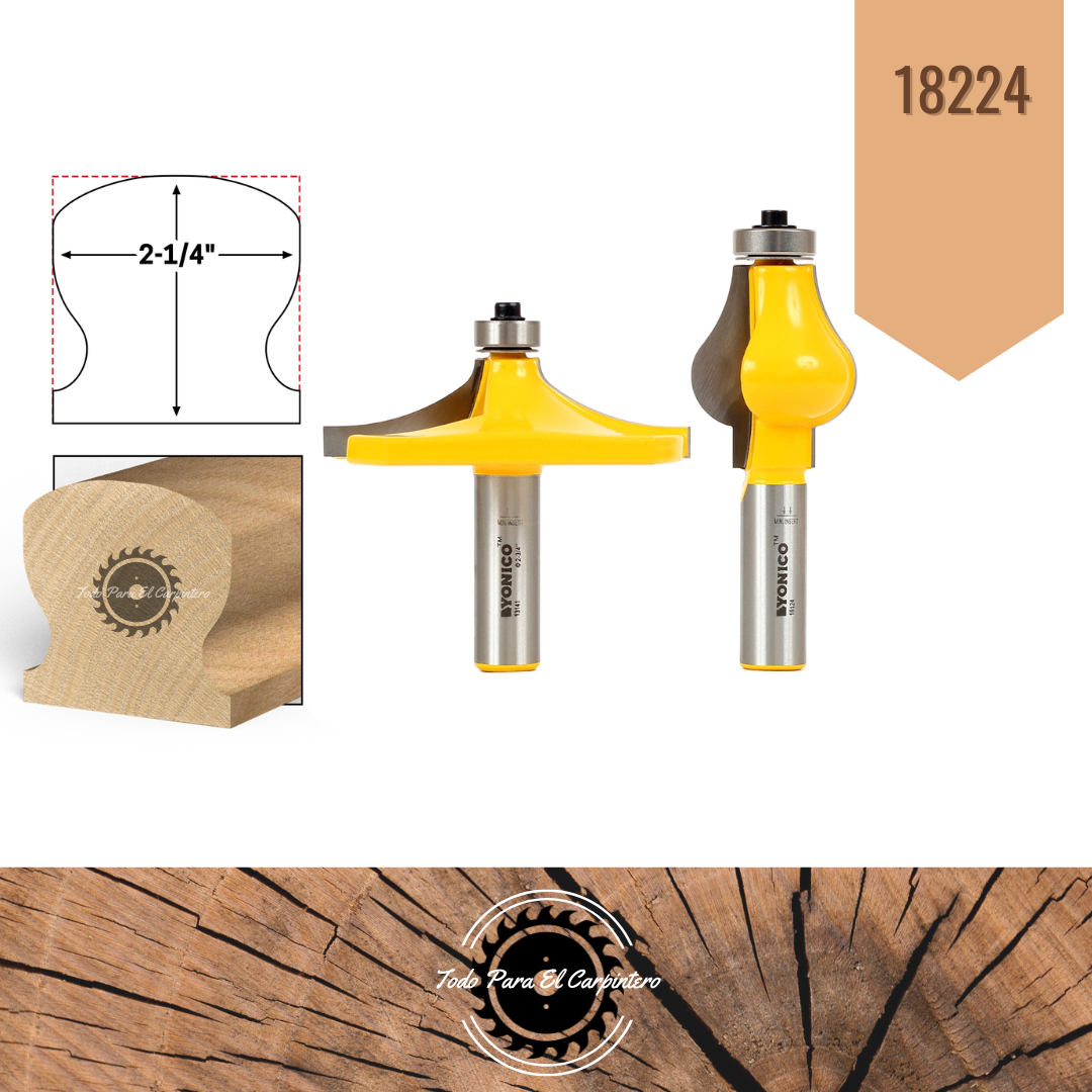 SET 2 Fresa pasamanos Yonico 18224 - Imagen 3