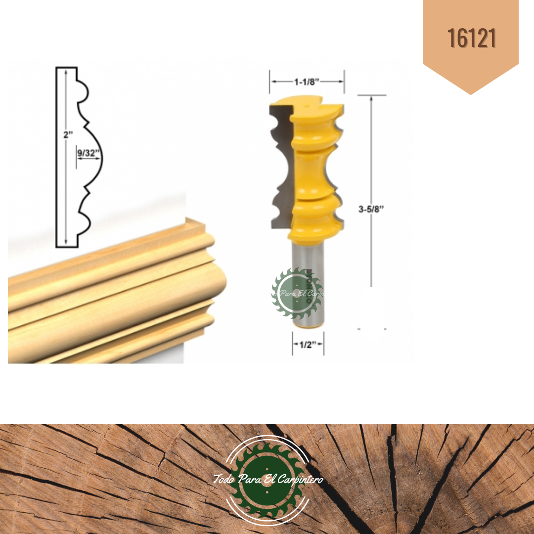 Fresa Moldurera doble corona Yonico 16121 - Imagen 2